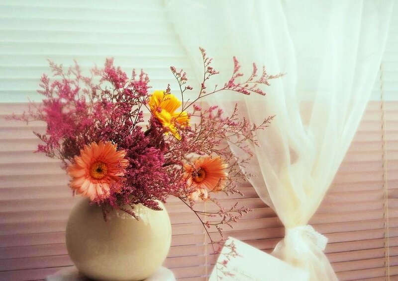 Flower Arrangement in Vase — Pink, Calm, Morning