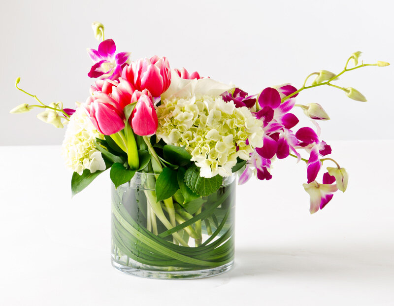 Flower Arrangement in Vase — Pink, Calm, Photograph
