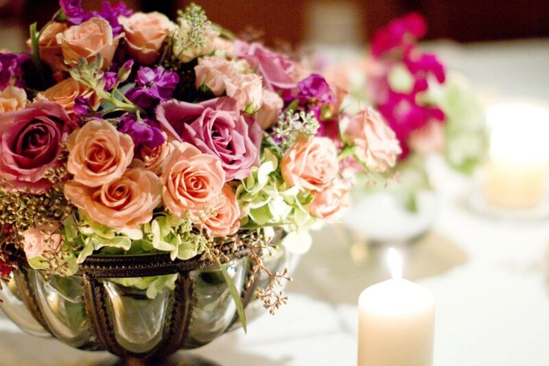Flower Arrangement in Vase — Pink, Elegant, Night