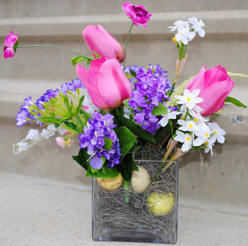 Flower Arrangement in Vase — Pink, Festive