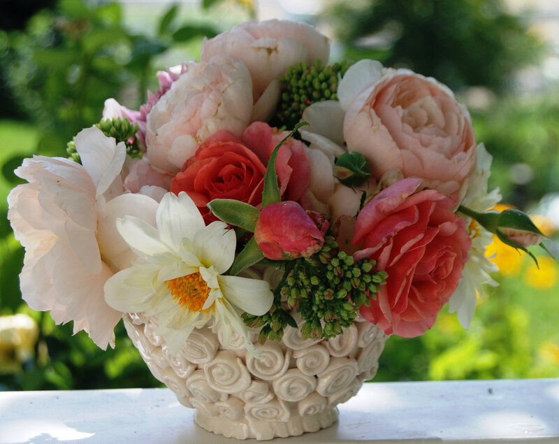 Flower Arrangement in Vase — Pink, Serene, Afternoon, Photograph