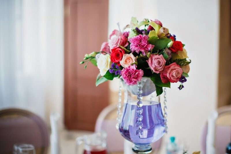 Flower Arrangement in Vase — Purple, Calm, Afternoon