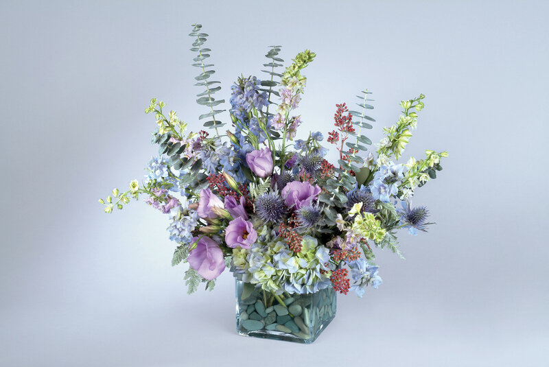 Flower Arrangement in Vase — Purple, Calm, Photograph