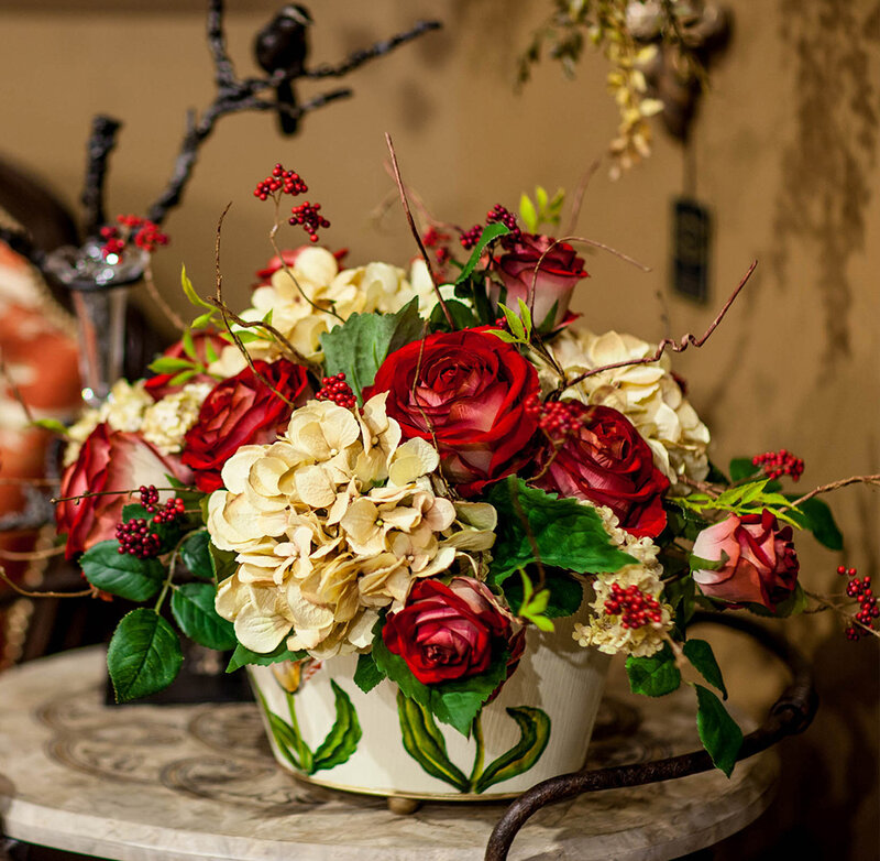 Flower Arrangement in Vase — Red, Elegant
