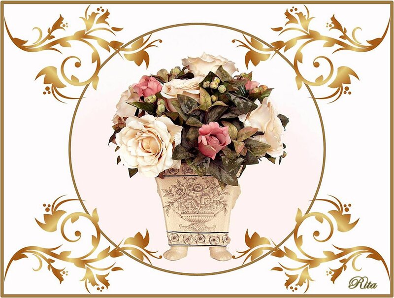Flower Arrangement in Vase — White, Elegant, Illustration