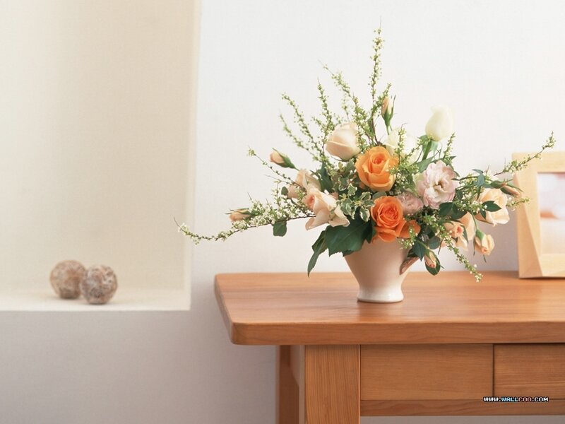 Flower Arrangement in Vase — White, Serene, Afternoon