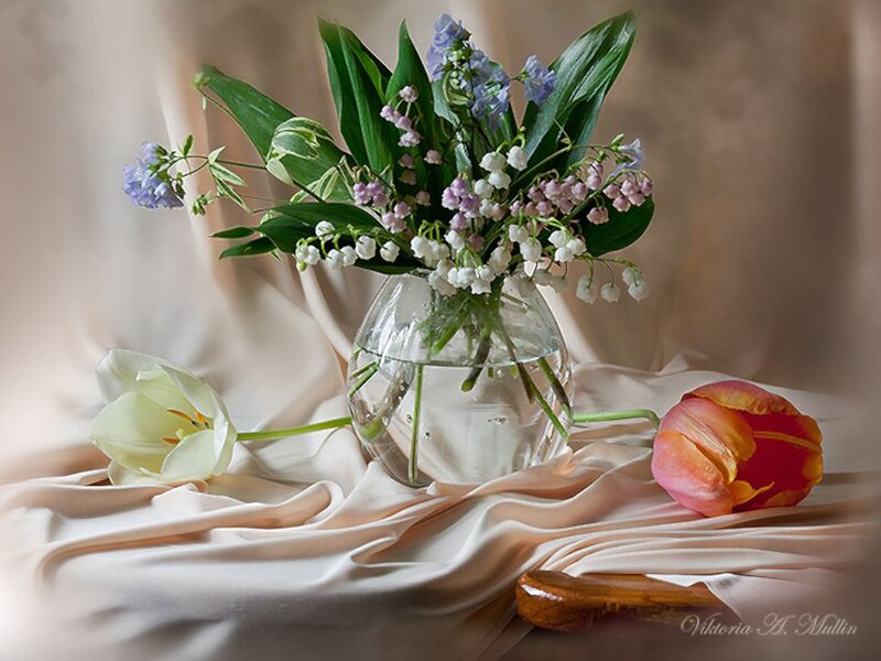 Flower Arrangement in Vase — White, Serene, Spring