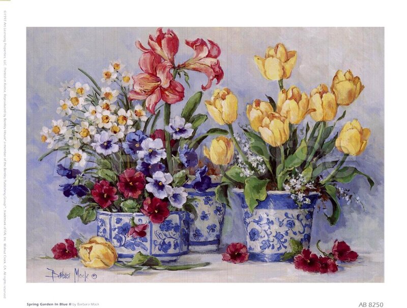 Flower Arrangement in Vases — Blue, Serene