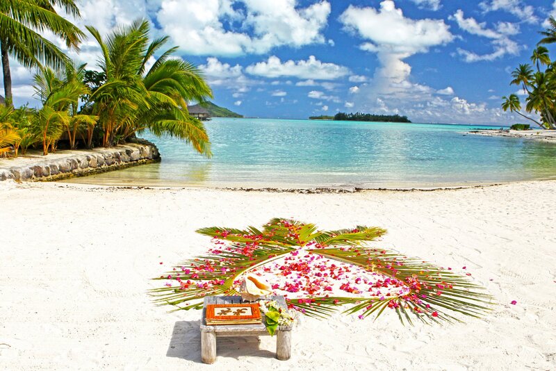 Flower Arrangement on Beach