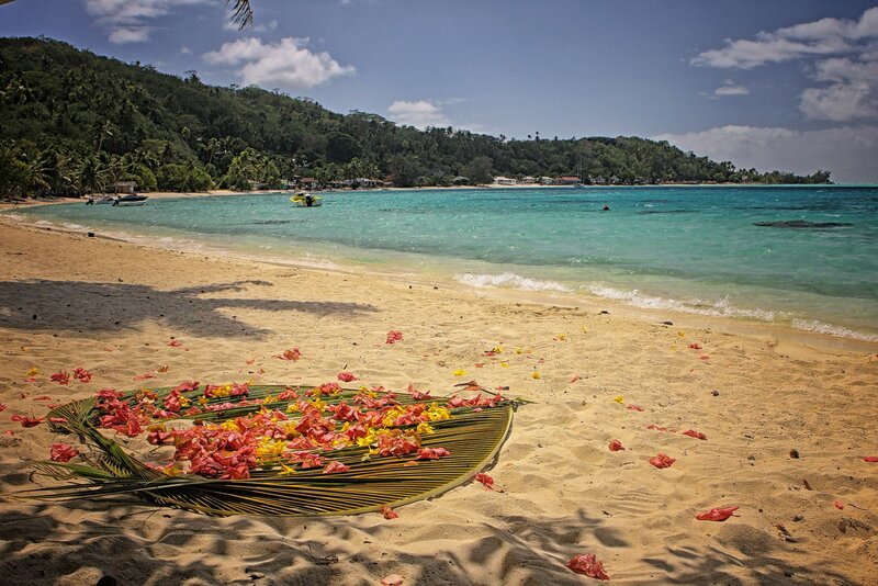 Flower Arrangement on Beach — Yellow