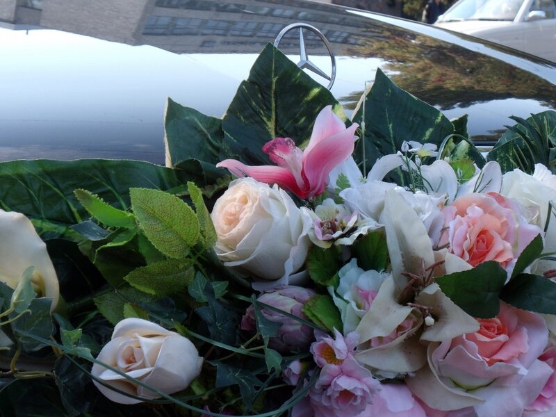 Flower Arrangement on Car — Pink