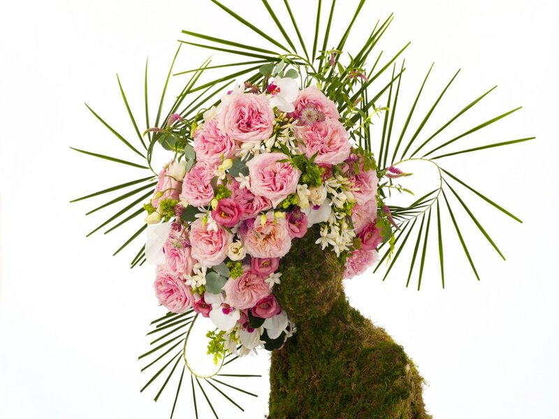 Flower Arrangement on Moss Form