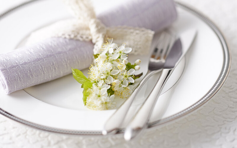 Flower Arrangement on Plate