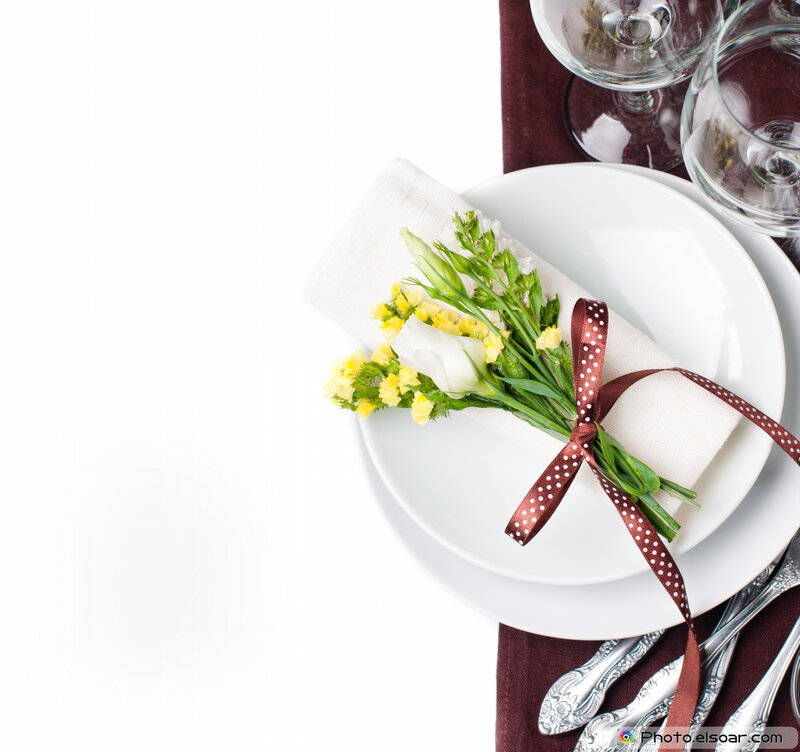 Flower Arrangement on Plate — White
