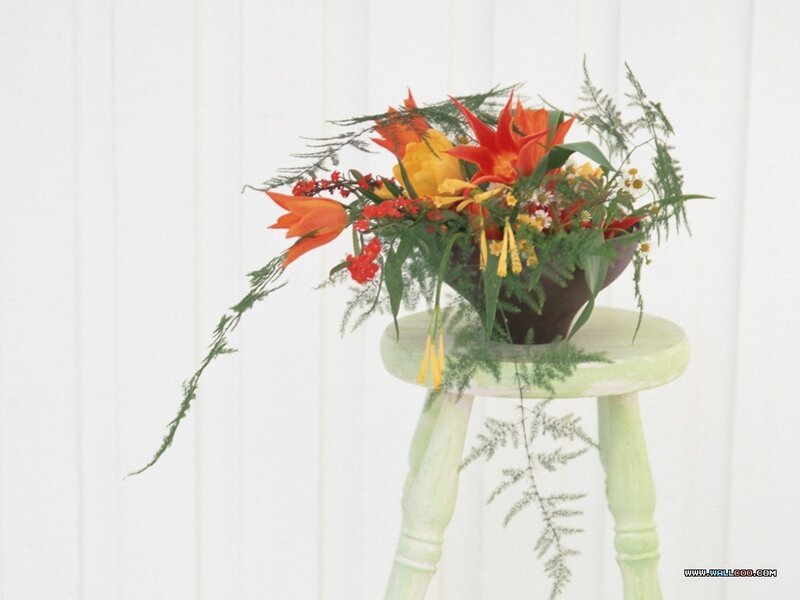 Flower Arrangement on Stool
