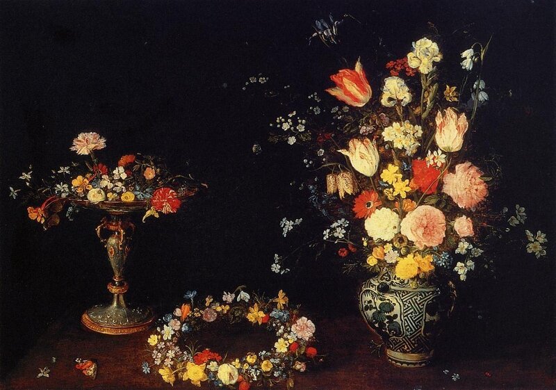 Flower Arrangement on Table — Black