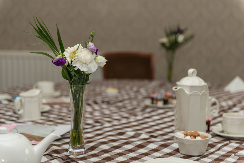 Flower Arrangement on Table — Brown, Calm, Photograph