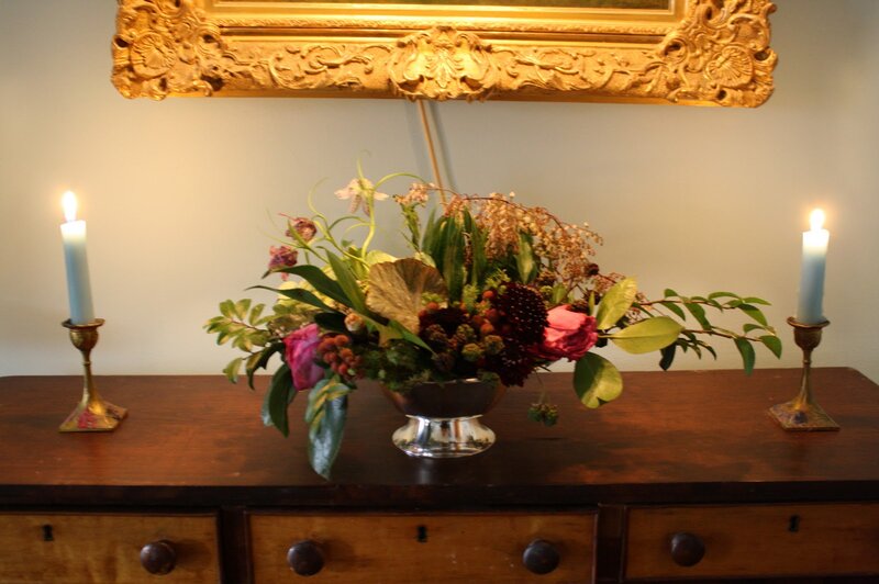 Flower Arrangement on Table — Brown, Calm