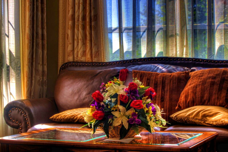 Flower Arrangement on Table — Brown, Serene