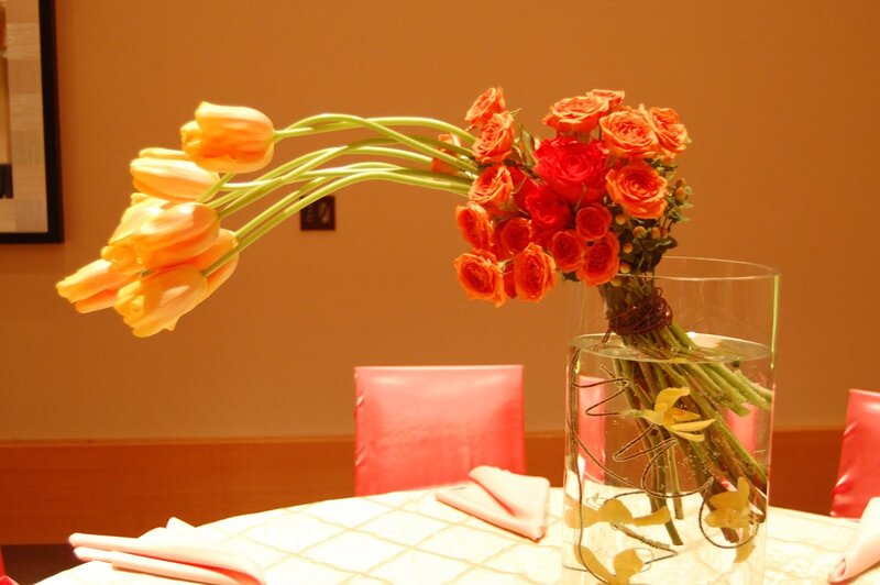 Flower Arrangement on Table — Orange
