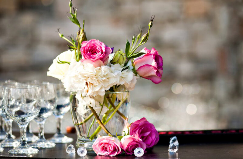 Flower Arrangement on Table — Pink, Elegant