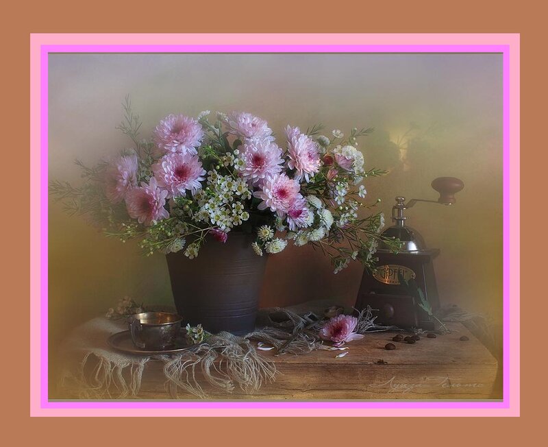 Flower Arrangement on Table — Pink, Serene, Photograph