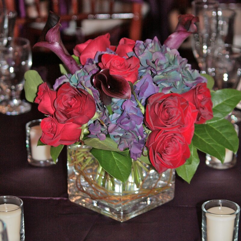 Flower Arrangement on Table — Red
