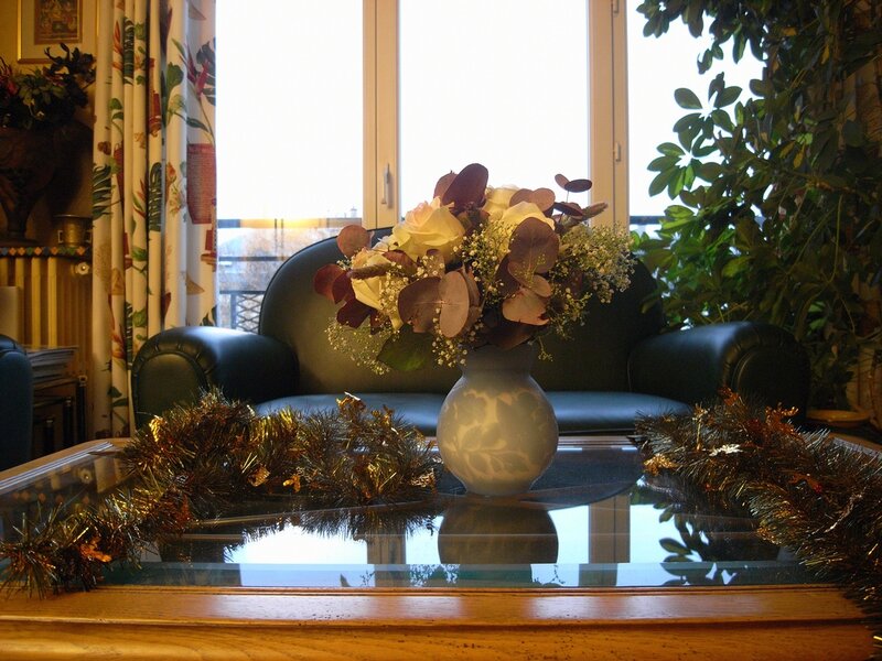 Flower Arrangement on Table — White, Calm, Afternoon