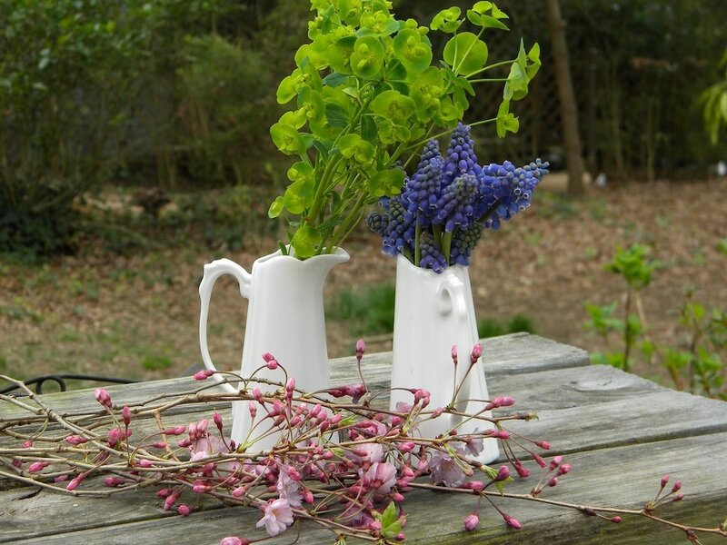 Flower Arrangement on Table — White, Serene, Spring