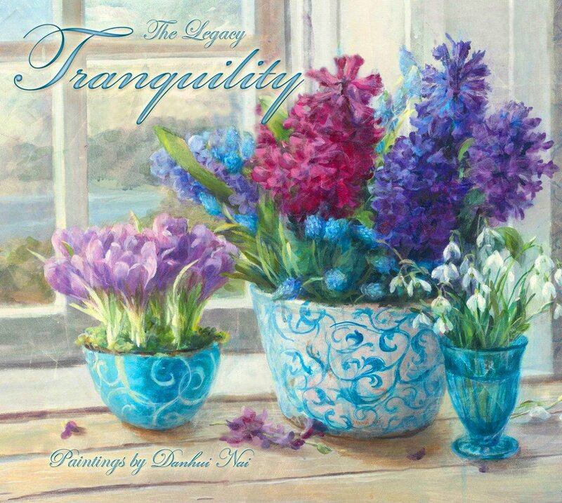Flower Arrangement on Windowsill — Blue