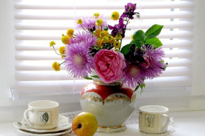 Flower Arrangement on Windowsill