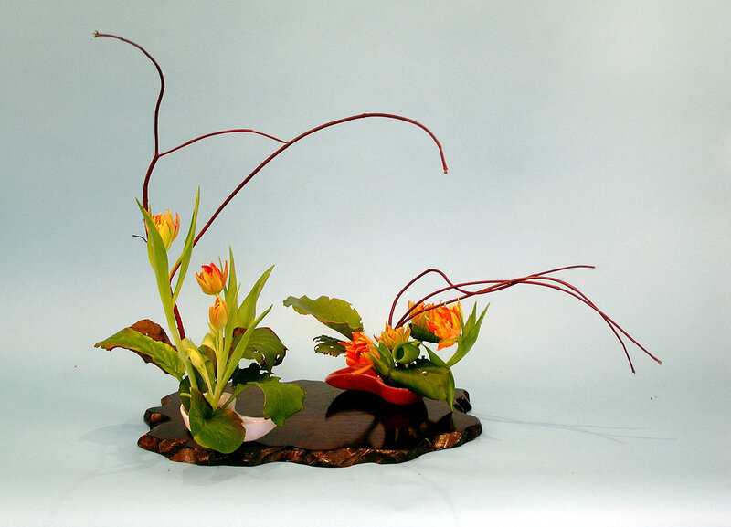 Flower Arrangement on Wood