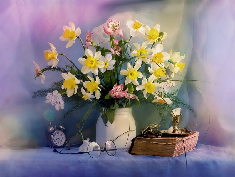 Flower Arrangement with Book