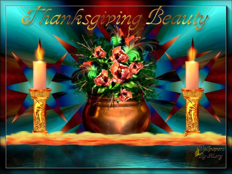Flower Arrangement with Candles — Blue