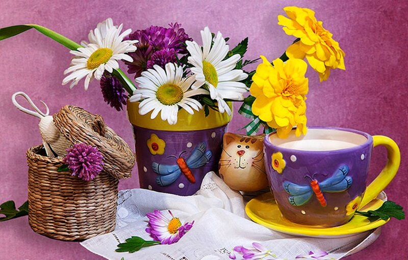 Flower Arrangement with Cup