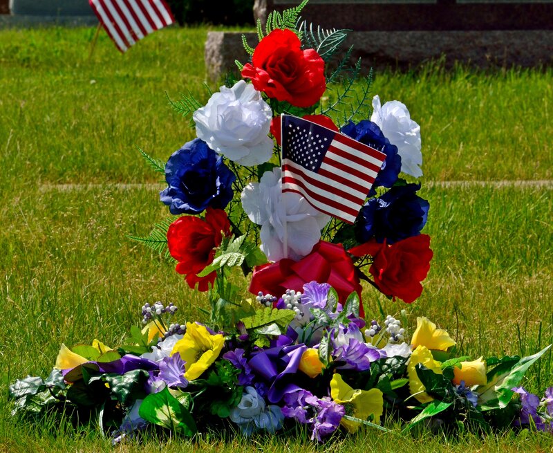 Flower Arrangement with Flag