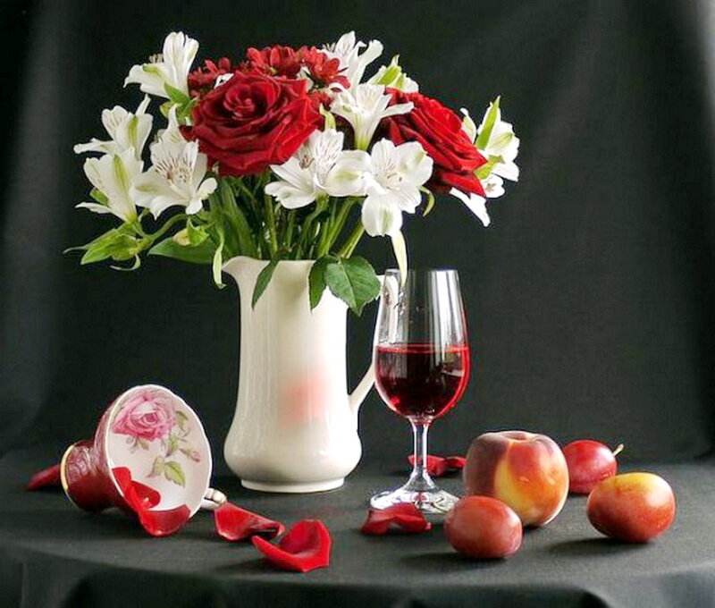 Flower Arrangement with Fruit