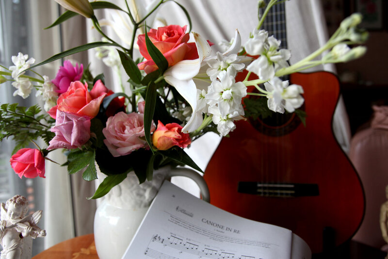 Flower Arrangement with Guitar