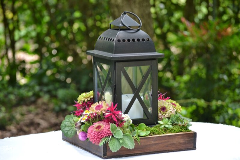 Flower Arrangement with Lantern