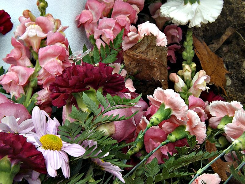 Flower Arrangement with Leaves