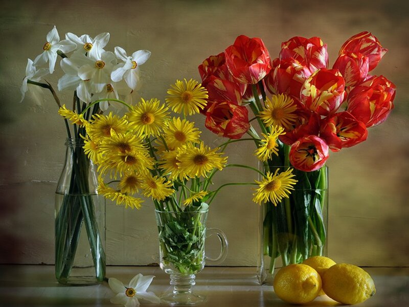 Flower Arrangement with Lemons