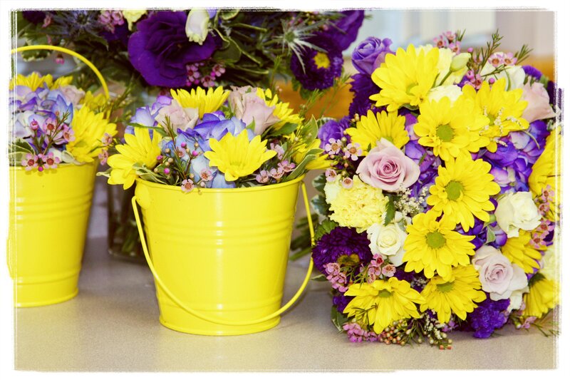 Flower Arrangements in Buckets