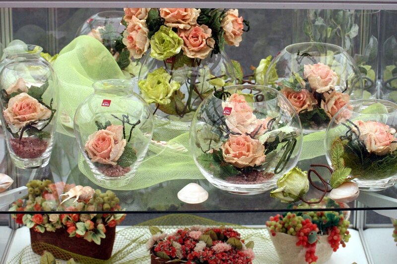 Flower Arrangements in Glass Vases
