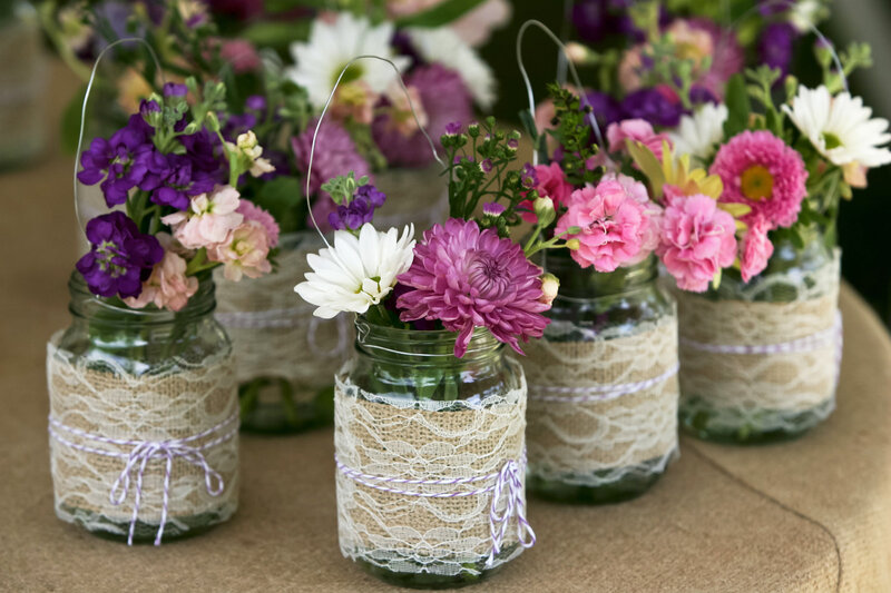 Flower Arrangements in Jars