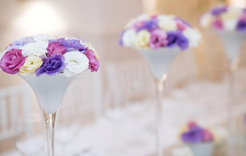 Flower Arrangements in Vases — Purple