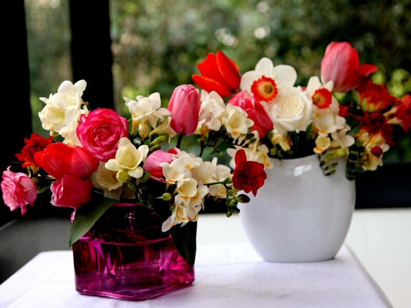 Flower Arrangements in Vases — White, Serene
