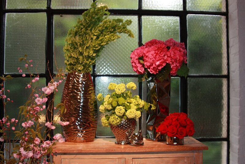 Flower Arrangements on Table — Green