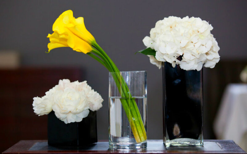Flower Arrangements on Table — White, Calm