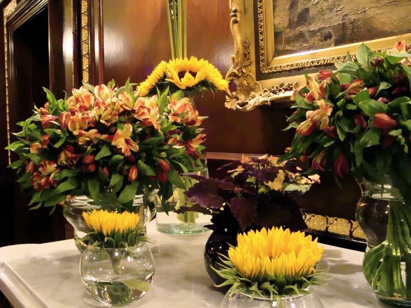 Flower Arrangements on Table — Yellow