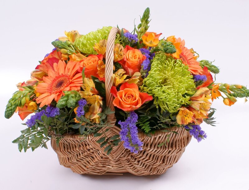 Flower Basket Arrangement — Orange
